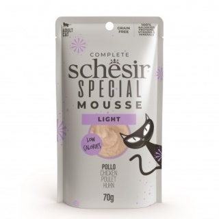 Schesir Special Mousse Light – Kurczak i indyk z dynią, 70 g (saszetka)