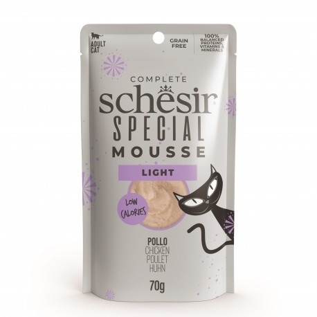 Schesir Special Mousse Light – Kurczak i indyk z dynią, 70 g (saszetka)