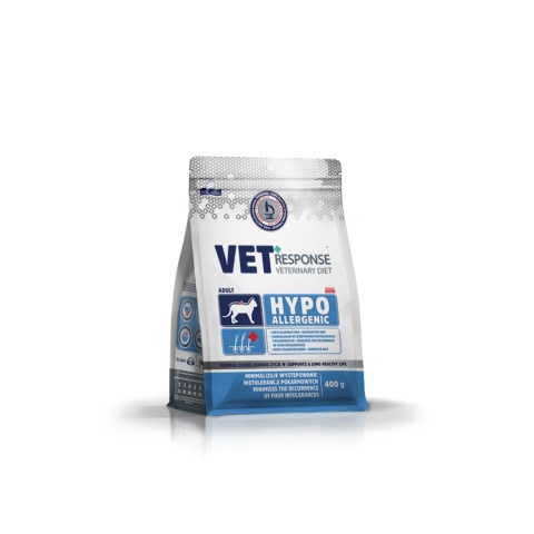 VET RESPONSE Veterinary Diet Hypoallergenic Cat 400 g – sucha karma hipoalergiczna dla kota (skóra & sierść, nietolerancje)