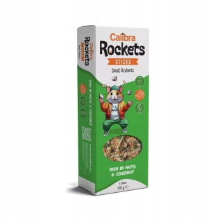 Calibra Rockets Sticks Small Rodents Nuts & Coconut 120 g – Kolby orzechowo-kokosowe dla małych gryzoni