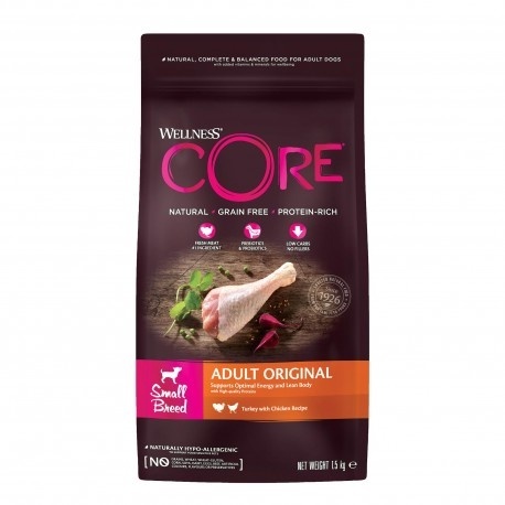 Wellness CORE Small Breed Adult Original – sucha karma dla dorosłych psów małych ras, indyk i kurczak 1,5 kg