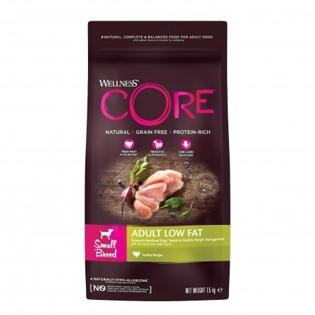 Wellness CORE Small Breed Low Fat Turkey 1,5 kg – sucha karma z indykiem dla dorosłych psów małych ras