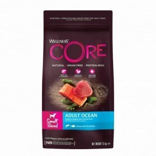 Wellness CORE Small Breed Ocean 1,5 kg – sucha karma hipoalergiczna z łososiem i tuńczykiem dla dorosłych psów małych ras