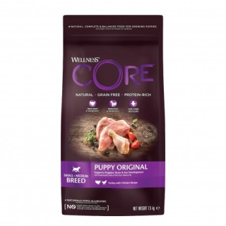 Wellness CORE Puppy Chicken & Turkey 1,5 kg – sucha karma dla szczeniąt małych i średnich ras