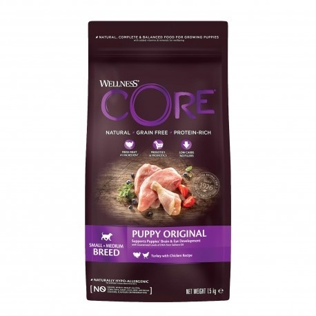 Wellness CORE Puppy Chicken & Turkey 1,5 kg – sucha karma dla szczeniąt małych i średnich ras