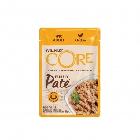 Wellness Core Purely Paté, karma mokra, dla dorosłych kotów, kurczak, 85 g, saszetka