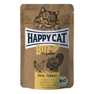 io Organic, mokra karma dla dorosłych kotów – Happy Cat All Meat Bio Huhn & Bio Pute (Kurczak z Indykiem), 85 g, saszetka